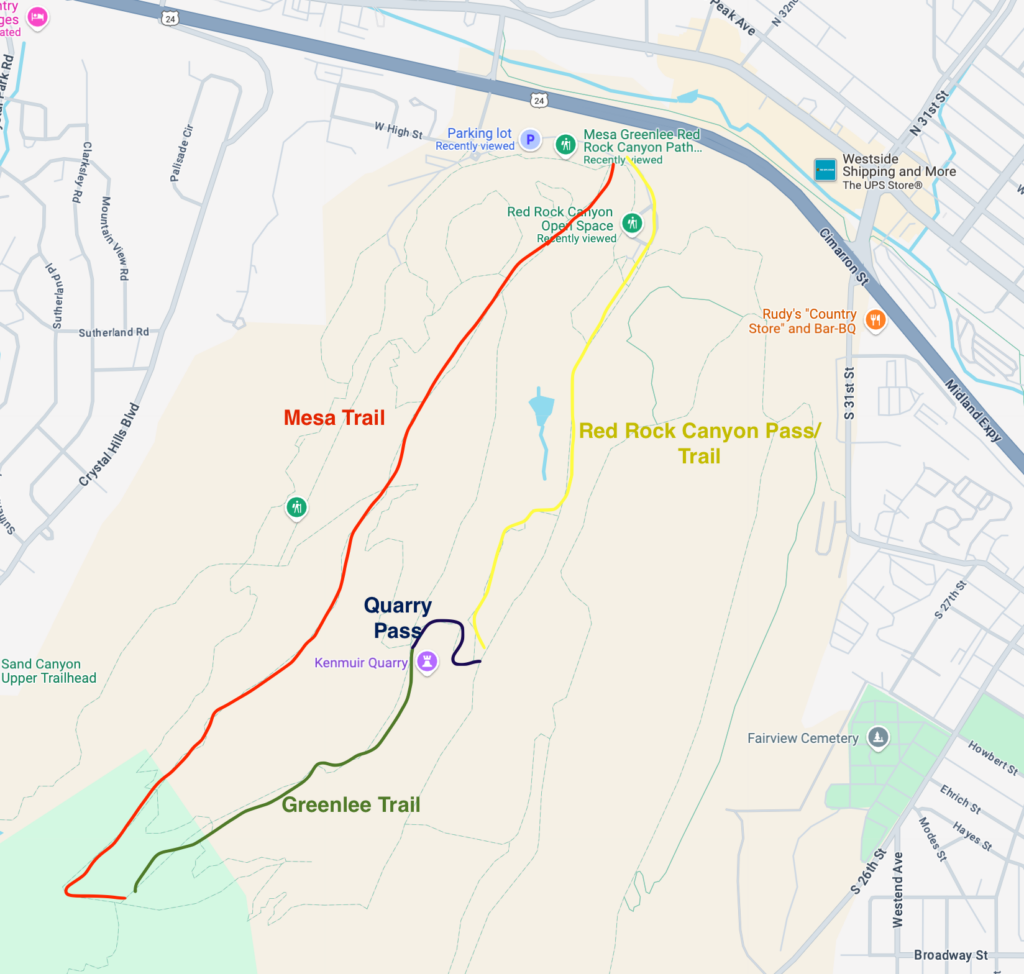 Mesa Trail, Greenlee Trail, Red Canyon Trail loop