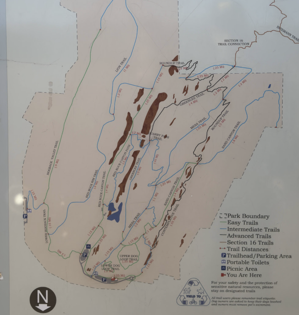 Red Rock Canyon Hiking Map